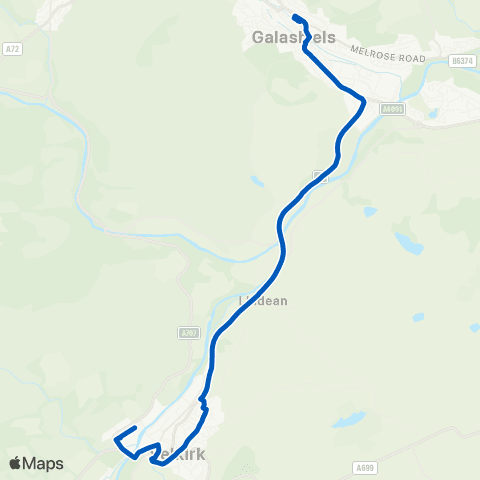 Borders Buses Galashiels Transport Interchange - Murray Pl map