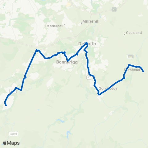Borders Buses Town Centre - Bowling Green map