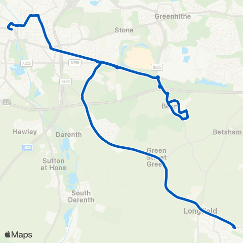 1st Bus Stop Ltd Longfield Academy - Home Gardens map