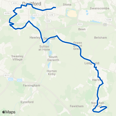 1st Bus Stop Ltd Dartford Girls' Grammar School - Ash Rd map