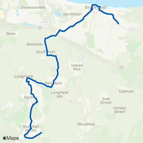 1st Bus Stop Ltd Barrack Row - Redhill Wood map
