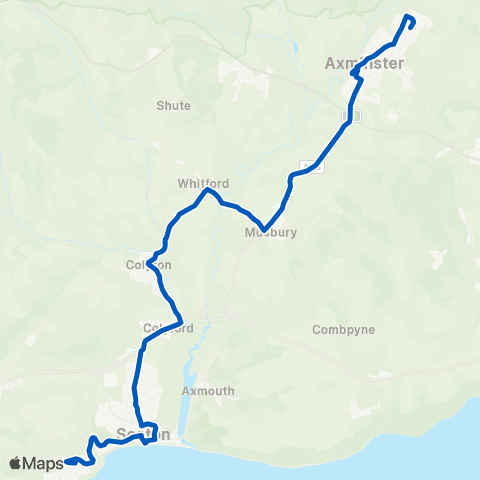Axe Valley Mini-Travel Millwey Avenue - Beer Cross map