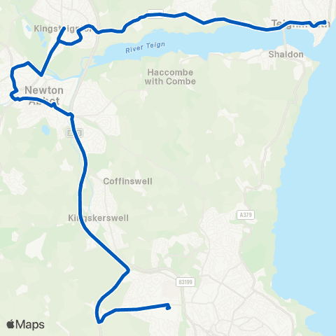 A B Coaches Torquay Grammar Schools - Railway Sta map