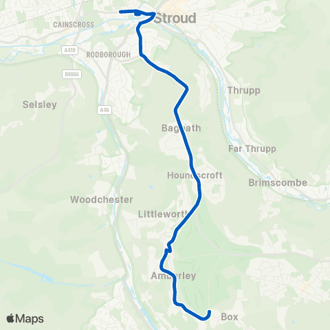 Cotswold Green Halfway House Inn - Stroud High and Marling Schools map