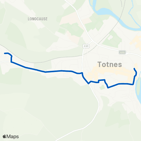 Country Bus Punchards Down - Coronation Rd opp Town Mill map