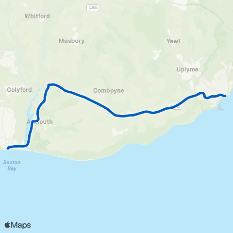 Axe Valley Mini-Travel Sea Front - The Square map