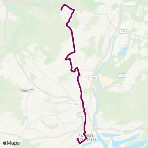 Adventure Travel Swansea Bus Sta Stand K - Plough and Harrow map