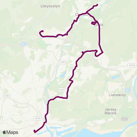 Adventure Travel Morriston Hosp Main Entrance - Swansea Bus Sta Stand G map