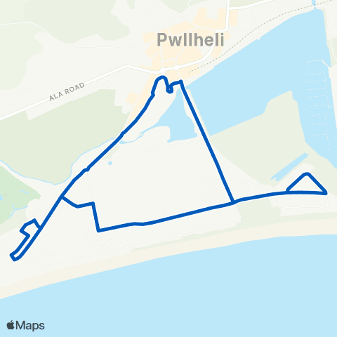 Berwyn Pwllheli Bus Sta Stand A - Pwllheli Bus Sta Stand A map