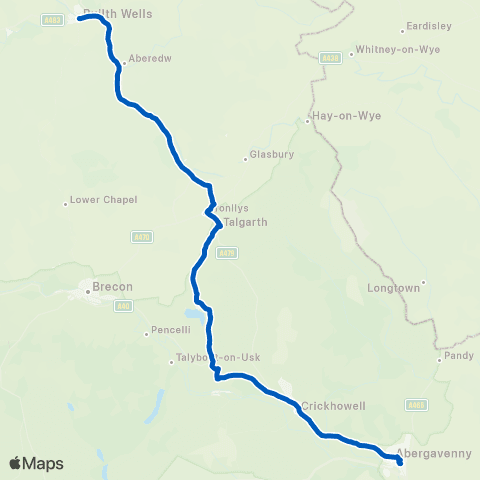 Celtic Travel Groe - Abergavenny Bus Station Stand 1 map