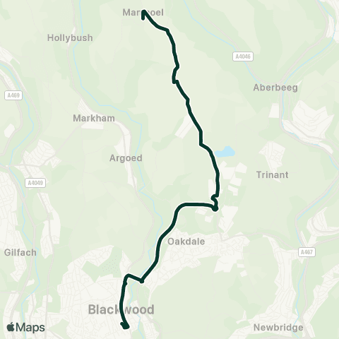 Caerphilly County Borough Council Paran Church - Blackwood Bus Sta Stand 8 map