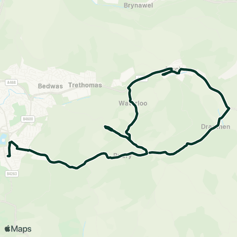 Caerphilly County Borough Council Maenllwyd Inn - Caerphilly Interchange Stand 5 map