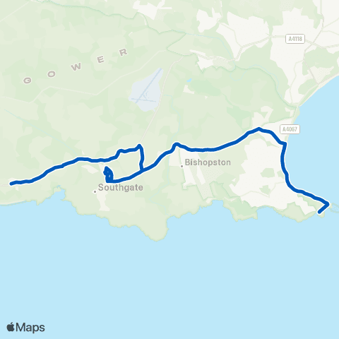 DANSA Nicholaston Cross - Bracelet Bay map