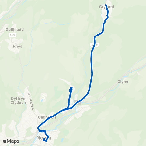 DANSA Crynant Business Pk - Neath Bus Sta Stand 1 map