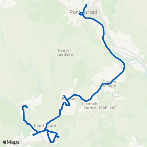 Edwards Coaches Pontypridd Bus Sta Stand 11 - Edwards Business Pk map
