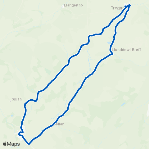 Evans Coaches Tregaron Talbot Hotel - Tregaron Comprehensive Sch map