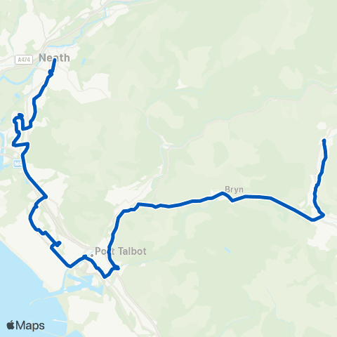 Forge Travel Port Talbot Bus Sta Stand 1 - Neath Bus Sta Stand 1 map