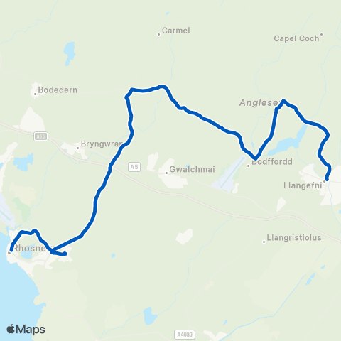 Gwynfor Coaches Post Office - Rhosneigr Clock Tower map