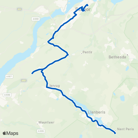 Gwynfor Coaches Llanberis Interchange - Bangor Bus Sta Stand A map
