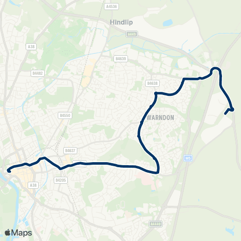LMS Travel Coneybury Road - Worcester Bus Station map
