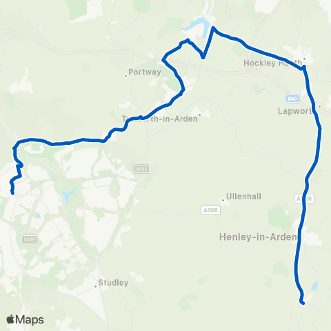 Flexibus Reservoir Hotel - Redditch Bus Station map