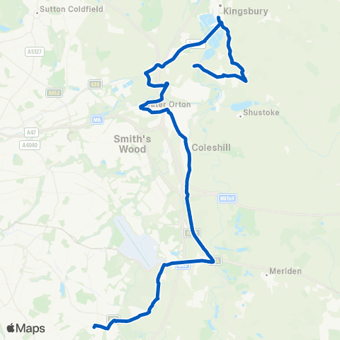 Flexibus Solihull Town Centre - Green map