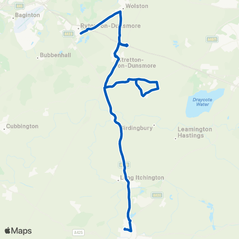 Catterall's Southam College - Blacksmiths Arms map