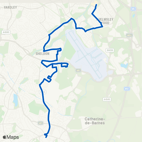 LandFlight Mapledene Rd - Solihull Town Centre map