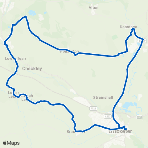 Ashbourne Community Transport Tesco Store - Bus Station map