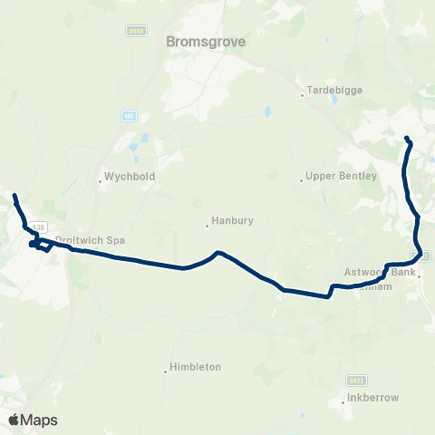 LMS Travel Redditch Bus Station - Doverdale Park map