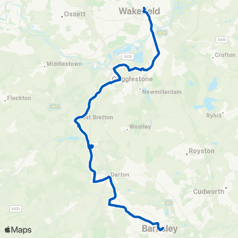 Globe Holidays Wakefield Bus Sta - Barnsley Interchange map