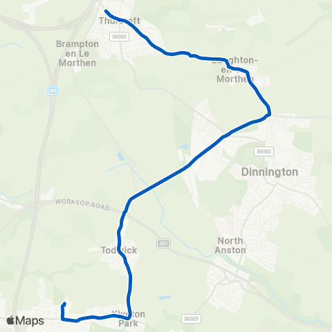 Coopers Tours Chestnut Av / Storth Ln - Woodhouse Green / New Orchard Rd map