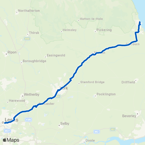 Coastliner Peasholm Gap - Leeds Bus Sta Entrance map