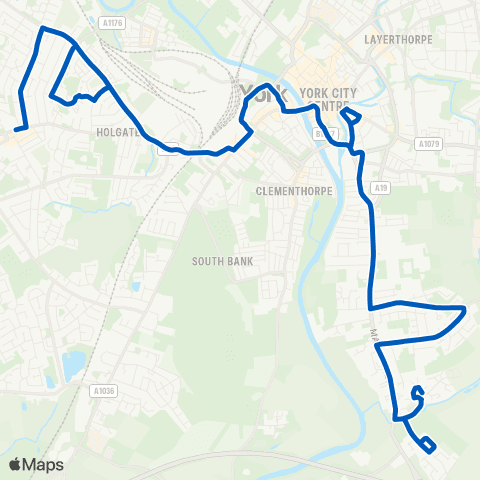 Coastliner Crossfield Crescent - Acomb Shops map