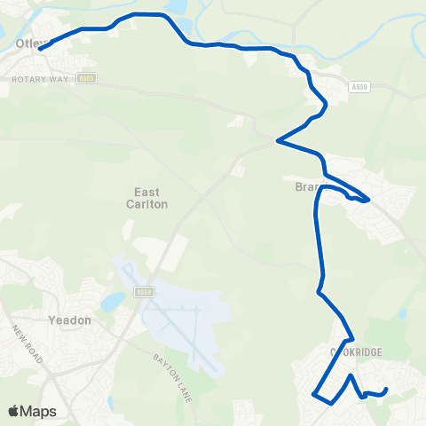 Connexions Buses Otley Bus Station - Holt Park Centre map