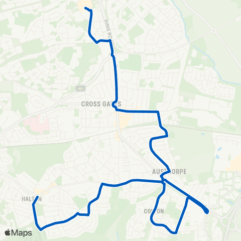 Connexions Buses Halton Lidl - Seacroft Bus Station map