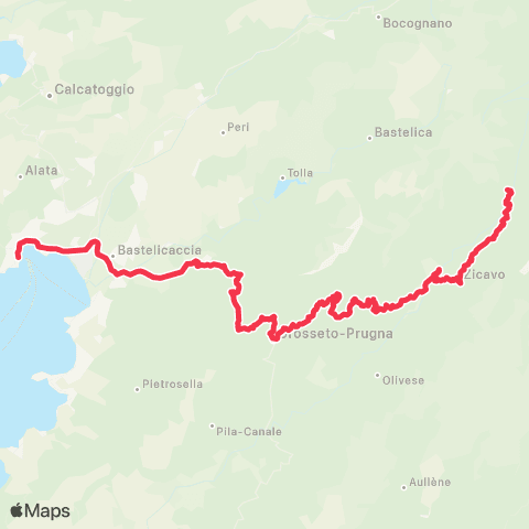 Autocars de Corse du Sud Palleca / Grussettu / Aiacciu map