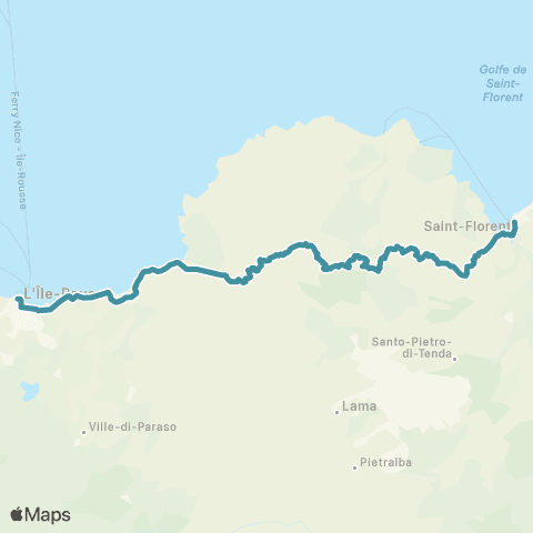 Autocars de Haute-Corse Île Rousse - St Florent map