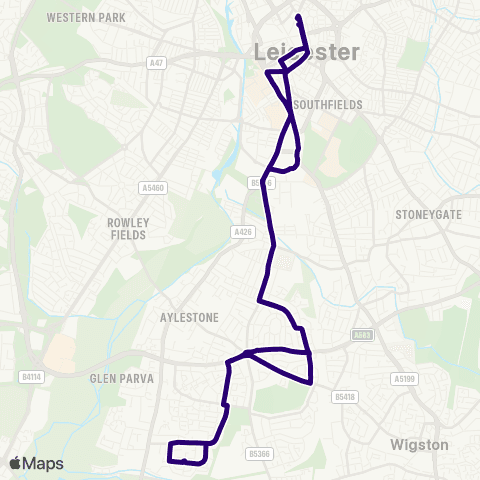 First Leicester Haymarket Bus Sta - Haymarket Bus Sta map