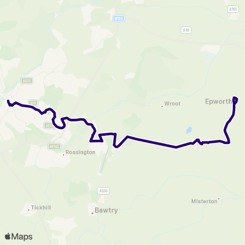 First South Yorkshire Wroot Rd / Elm Dr - Doncaster Frenchgate Interchange / C1 map