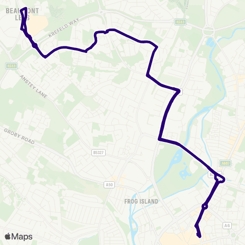 First Leicester Haymarket Bus Sta - Haymarket Bus Sta map