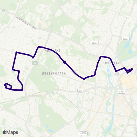 First Leicester St Margaret's Bus Sta - St Margaret's Bus Sta map