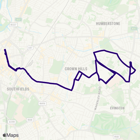 First Leicester Haymarket Bus Sta - Haymarket Bus Sta map