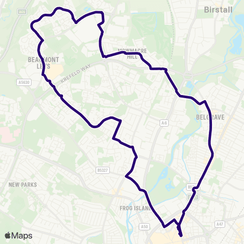 First Leicester Haymarket Bus Sta - Haymarket Bus Sta map