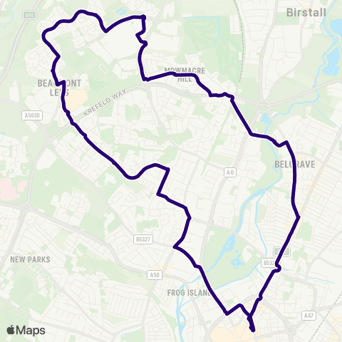 First Leicester Haymarket Bus Sta - Haymarket Bus Sta map