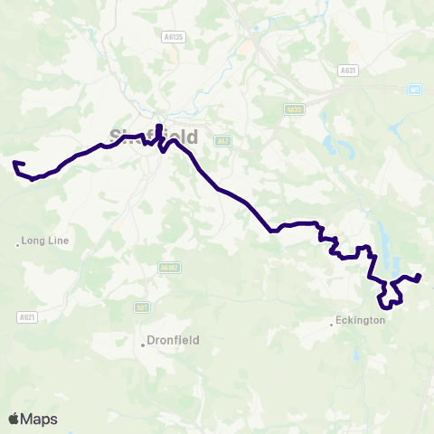 First South Yorkshire Crystal Peaks / Cp8 - Barncliffe Rd / Winchester Rd map