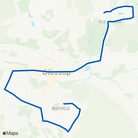 High Peak Highfield Road - Blackshaw Road map