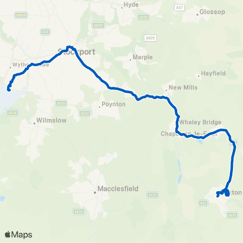 High Peak Manchester Airport The Sta - Market Pl map