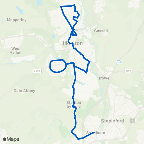 Littles Travel White Lion - Ilkeston Community Hospital map