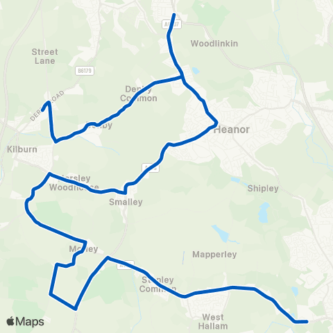 Littles Travel Kniveton Park - John Flamsteed School map